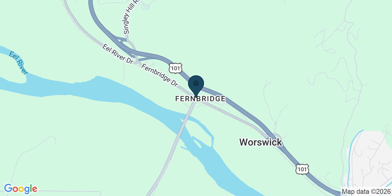 Map showing Fortuna, Humboldt County, CA