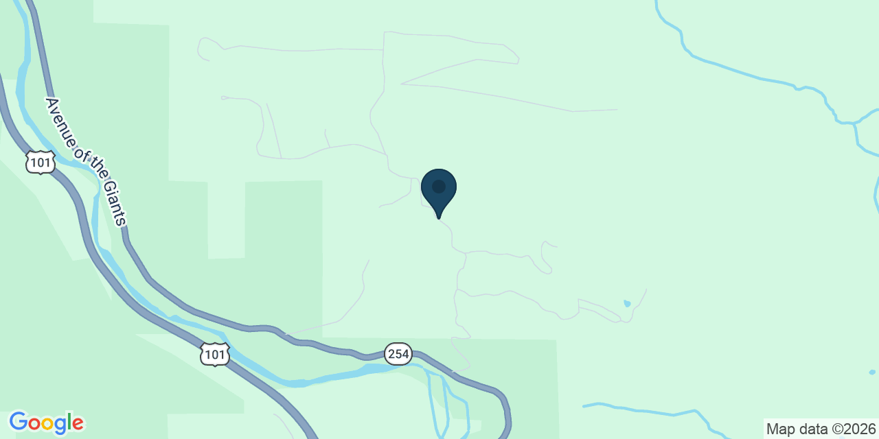 Map showing Myers Flat, Humboldt County, CA