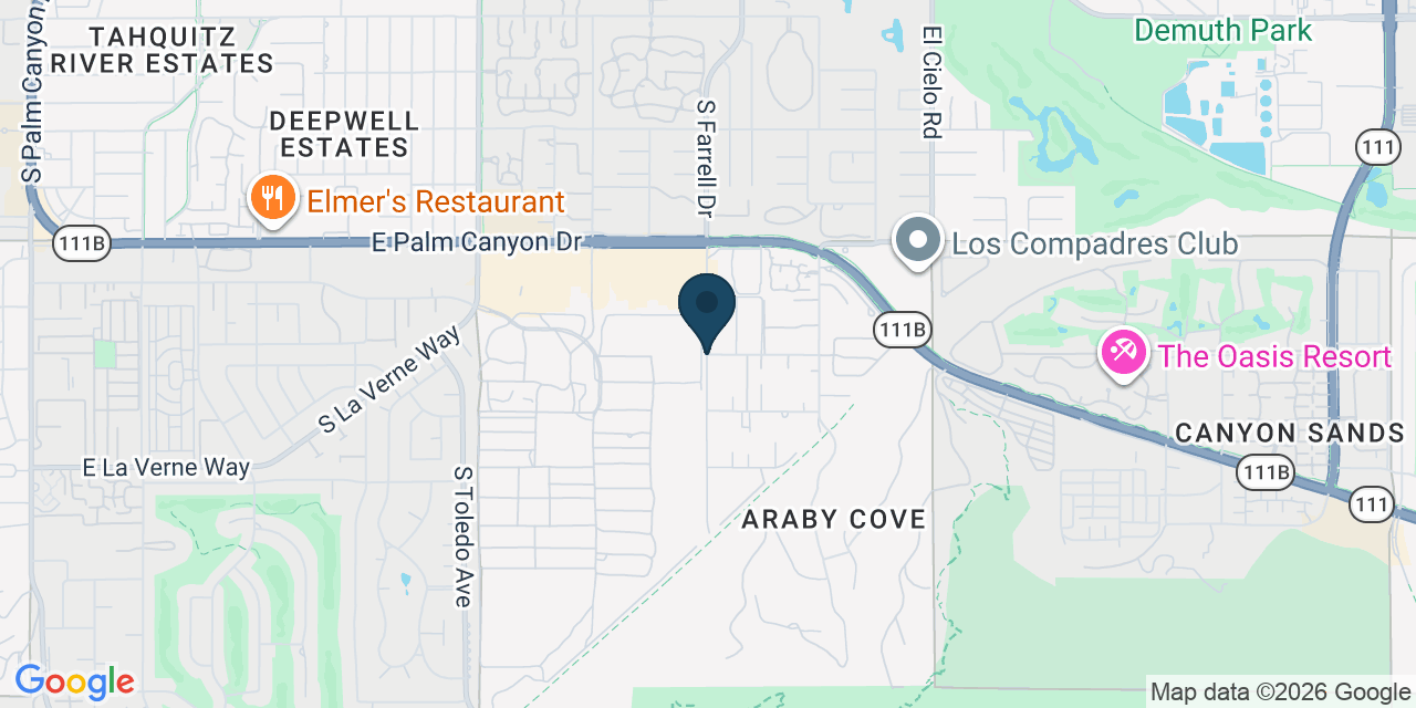 Map showing Palm Springs, Riverside County, CA