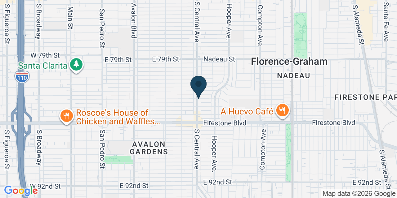 Map showing South Los Angeles, Los Angeles County, CA