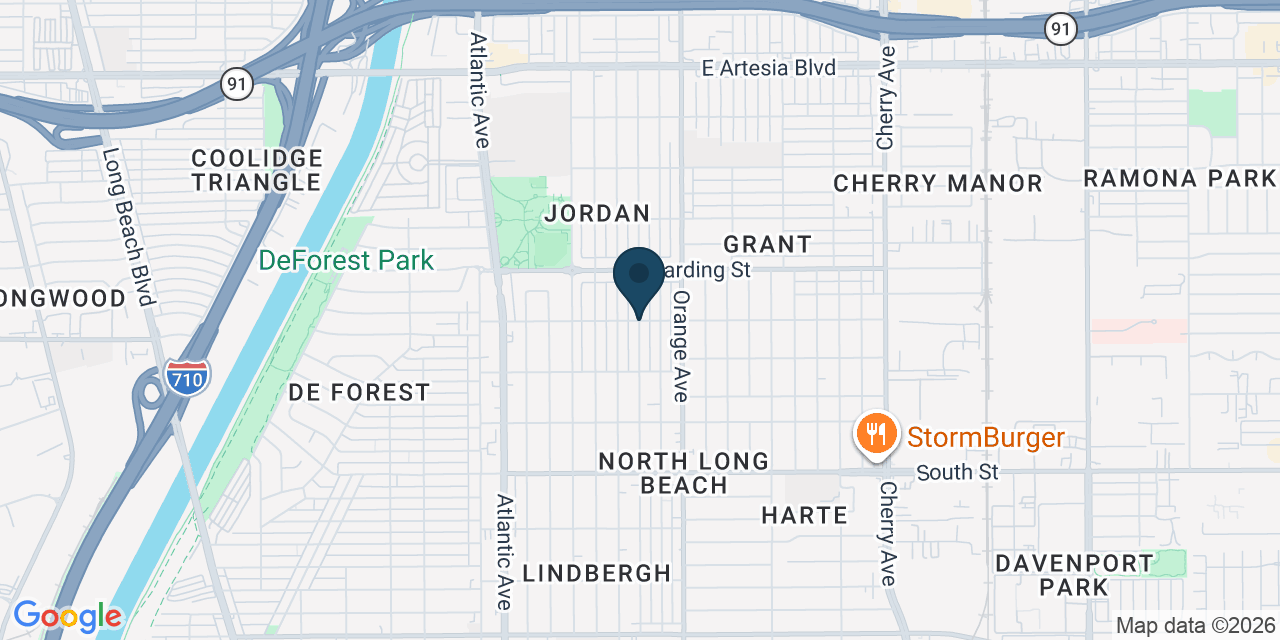 Map showing Long Beach, Los Angeles County, CA