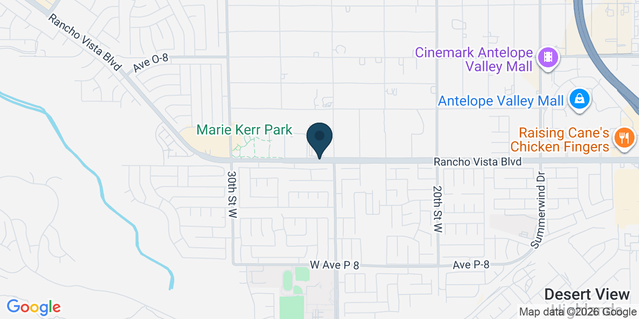 Map showing Palmdale, Los Angeles County, CA