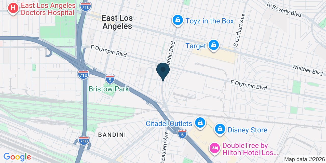 Map showing East Los Angeles, Los Angeles County, CA