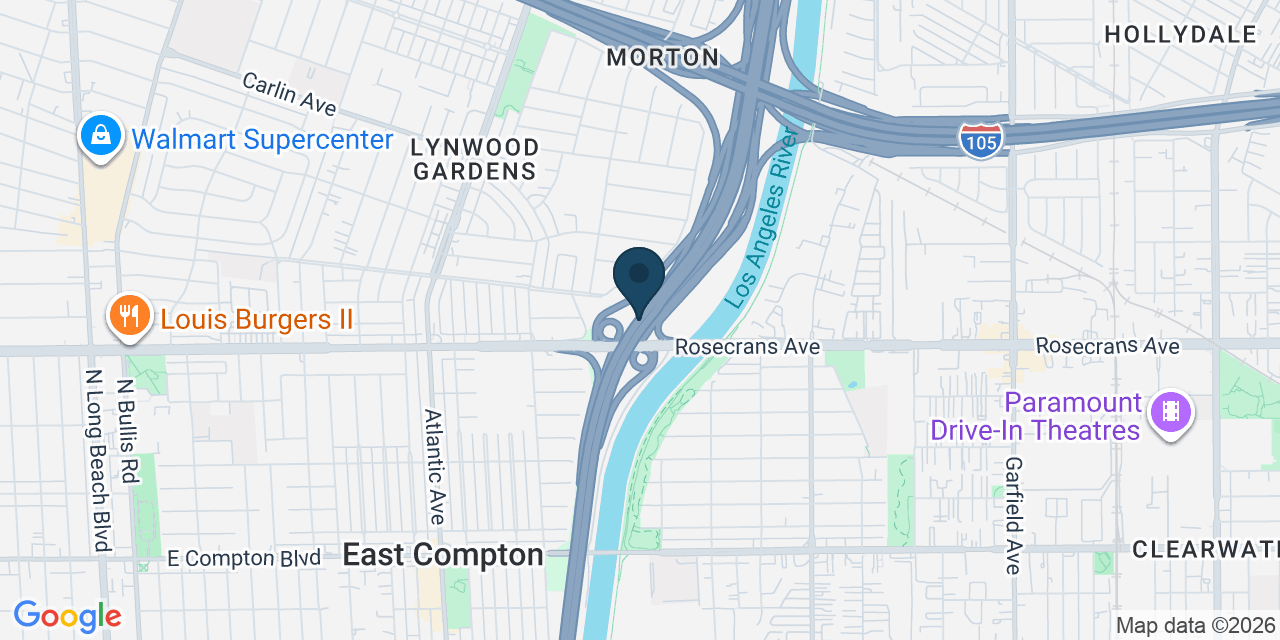 Map showing Los Angeles County, CA