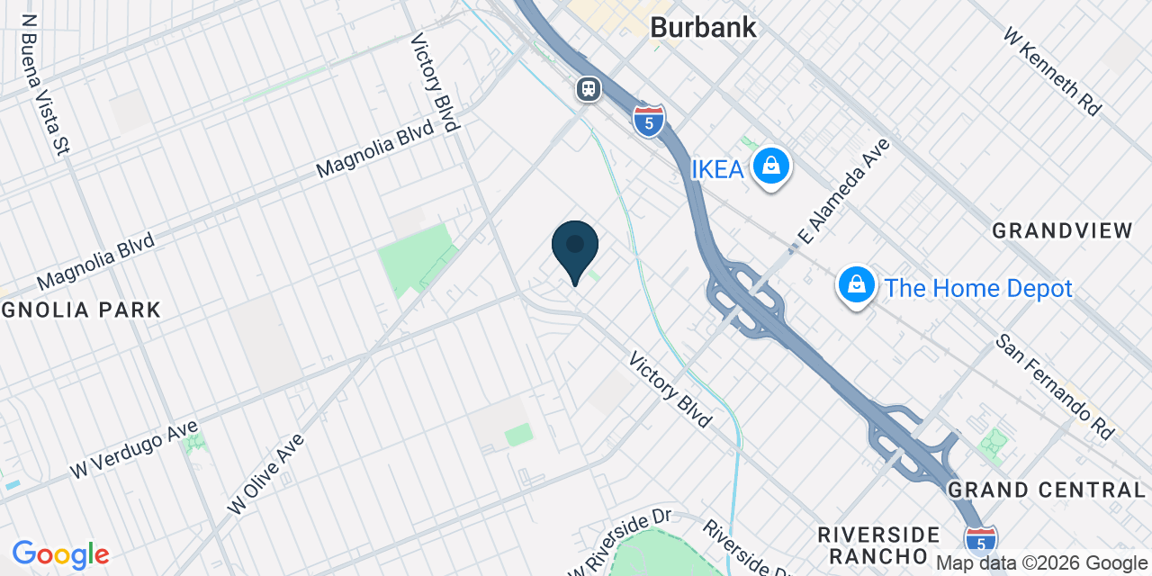 Map showing Burbank, Los Angeles County, CA