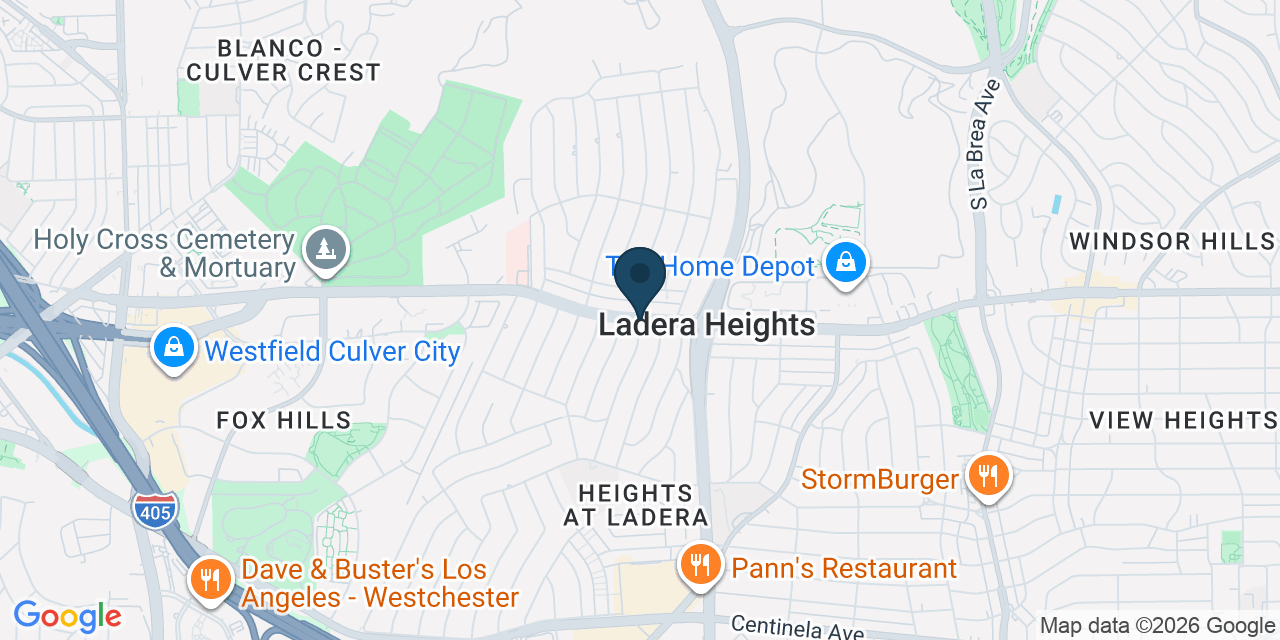 Map showing Ladera Heights, Los Angeles County, CA