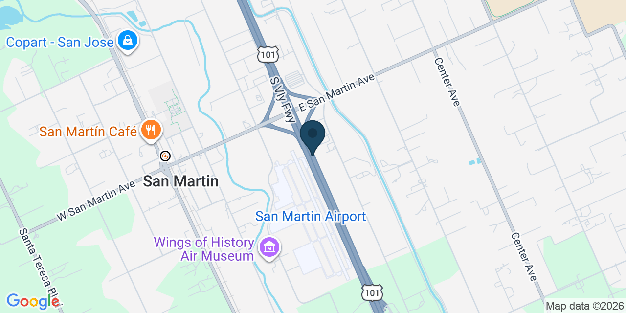 Map showing San Martin, Santa Clara County, CA