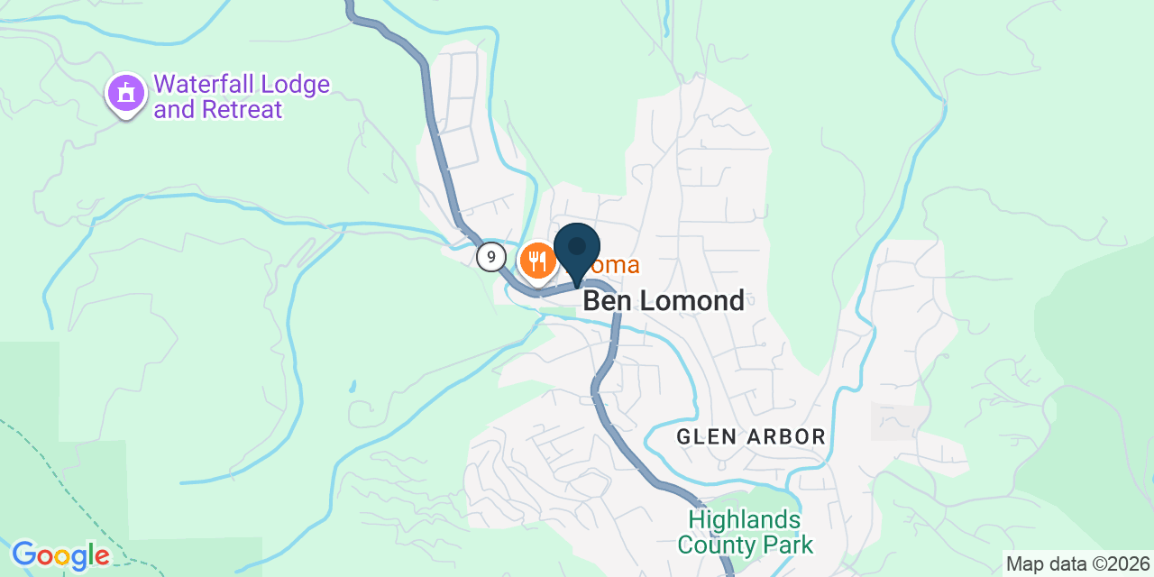 Map showing Ben Lomond, Santa Cruz County, CA