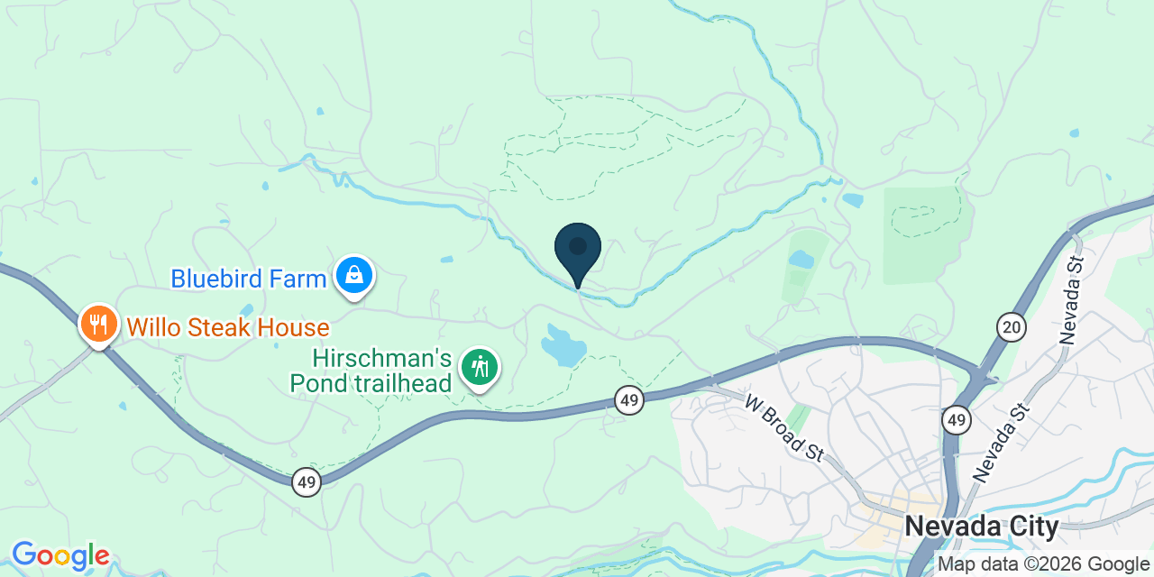 Map showing Nevada County, CA