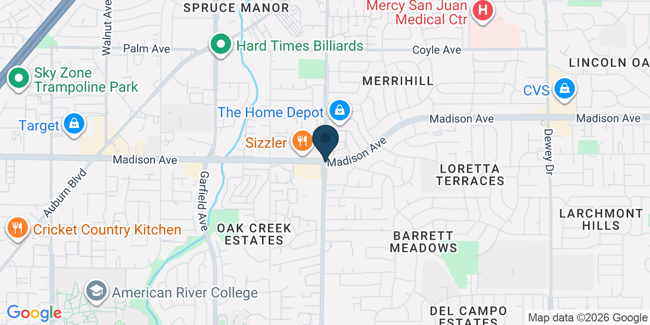 Map showing Carmichael, Sacramento County, CA