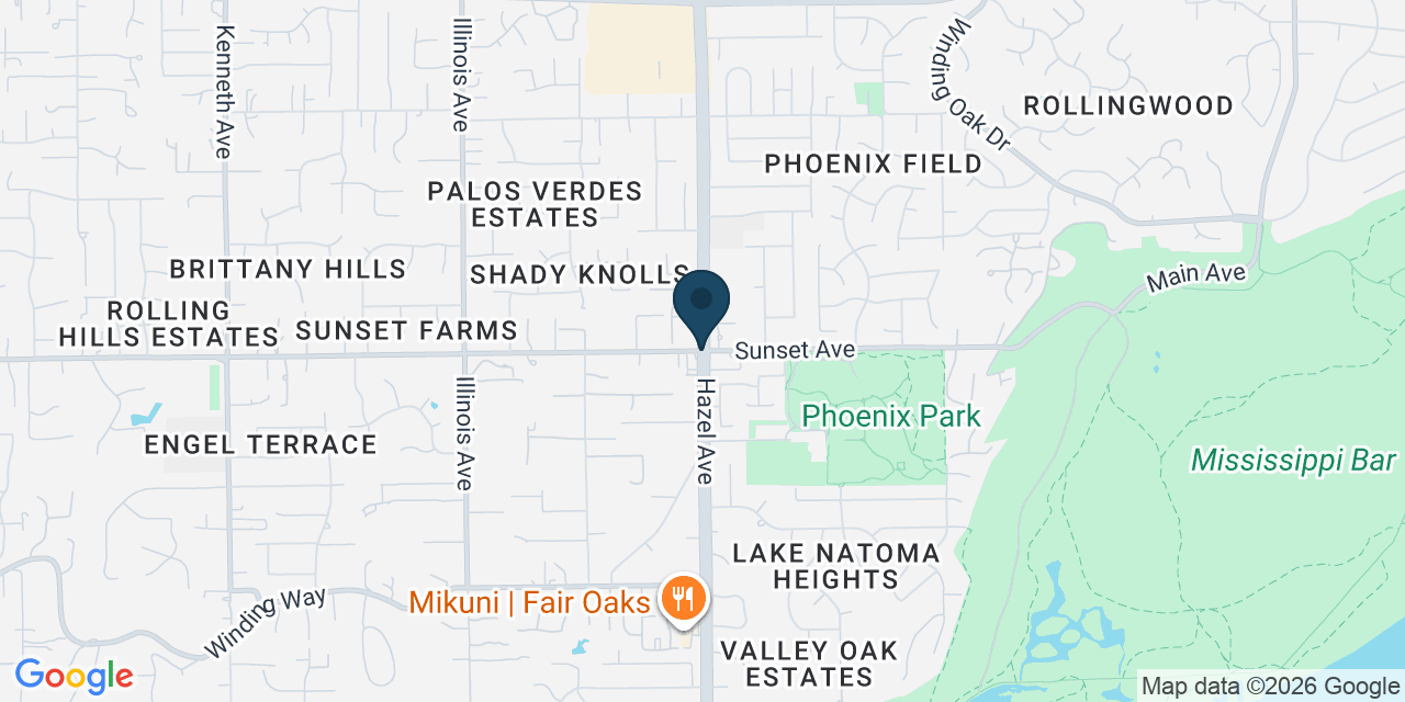 Map showing Fair Oaks, Sacramento County, CA