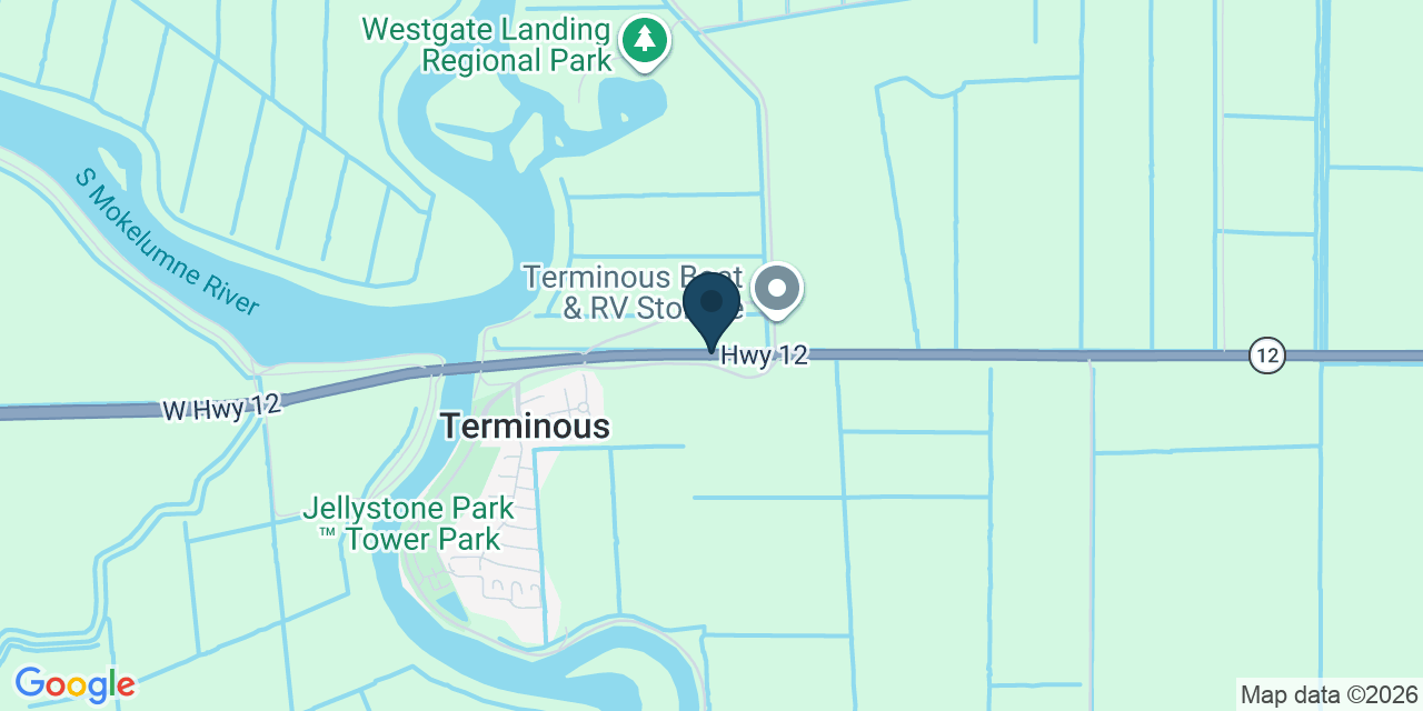 Map showing Terminous, San Joaquin County, CA