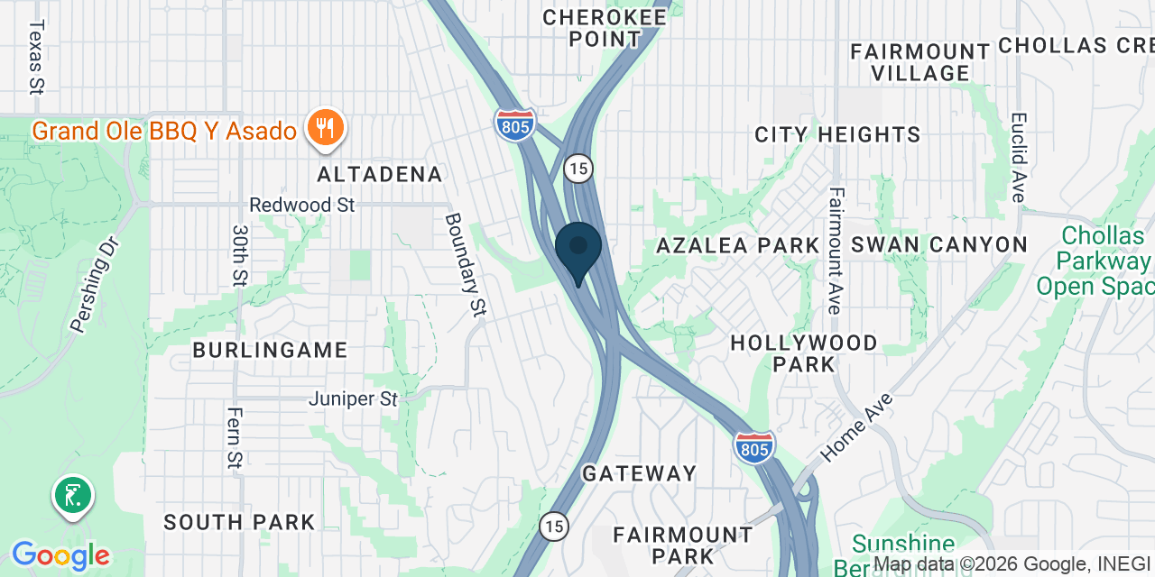 Map showing San Diego County, CA