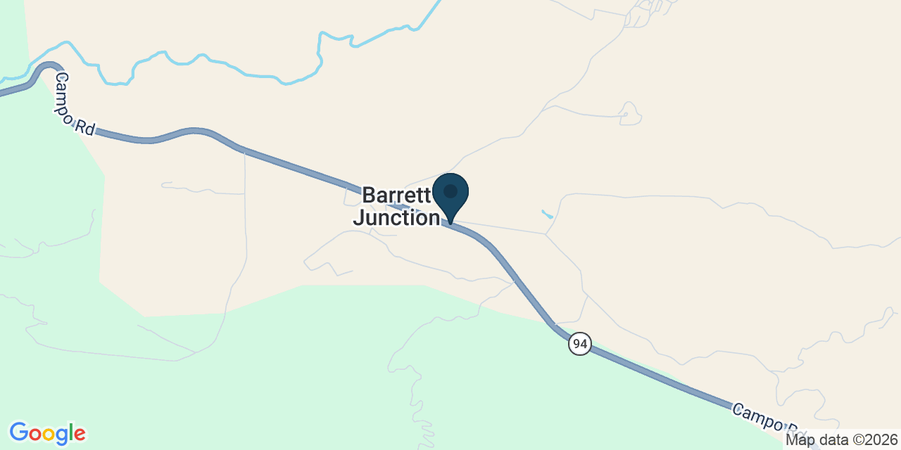 Map showing Barrett Junction, San Diego County, CA