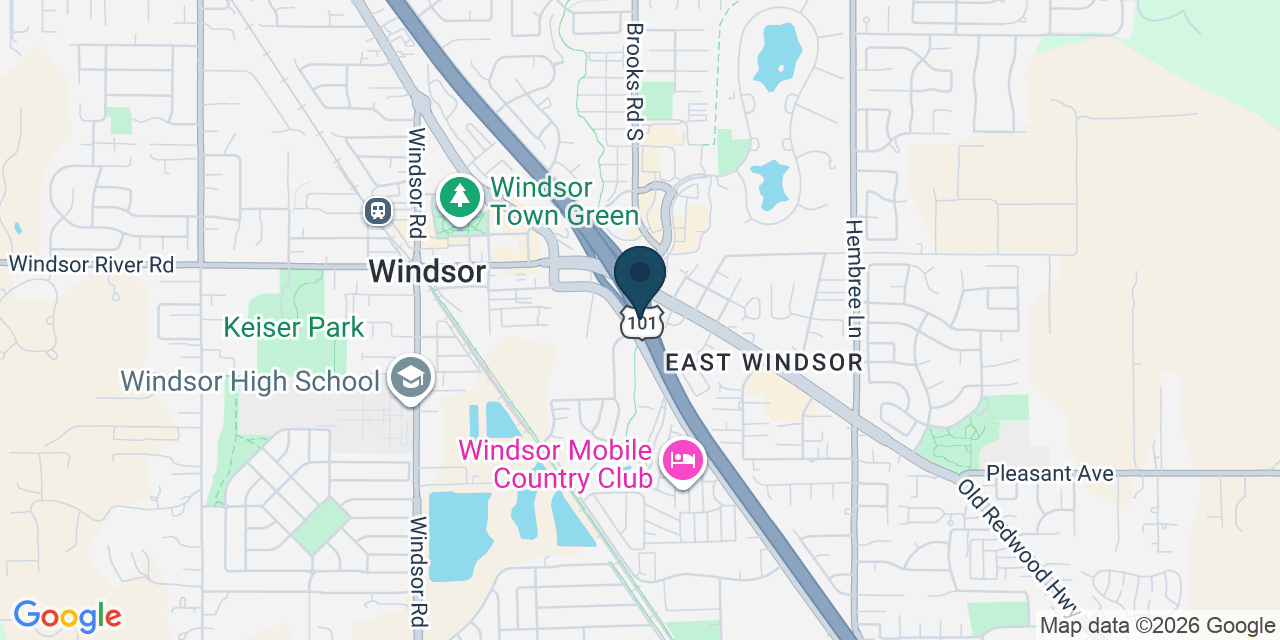 Map showing Windsor, Sonoma County, CA