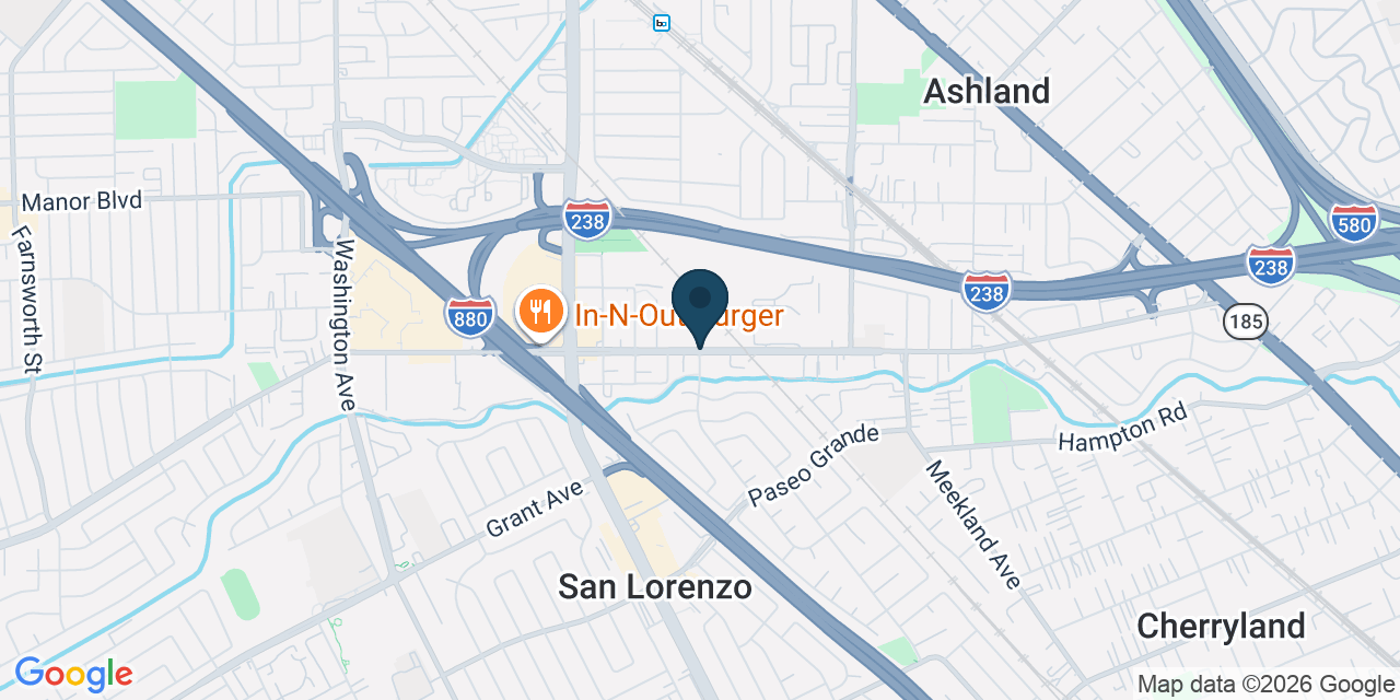 Map showing Ashland, Alameda County, CA