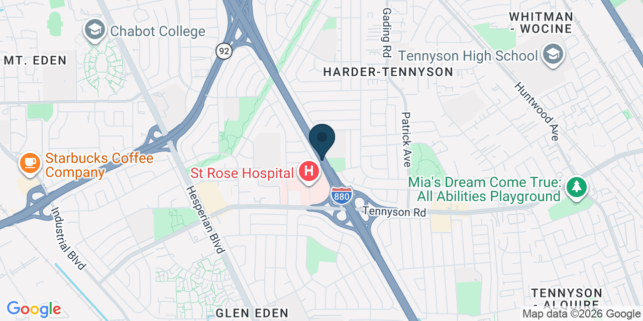 Map showing Hayward, Alameda County, CA