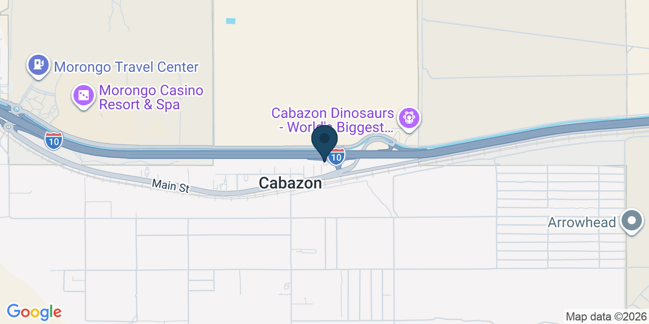 Map showing Cabazon, Riverside County, CA