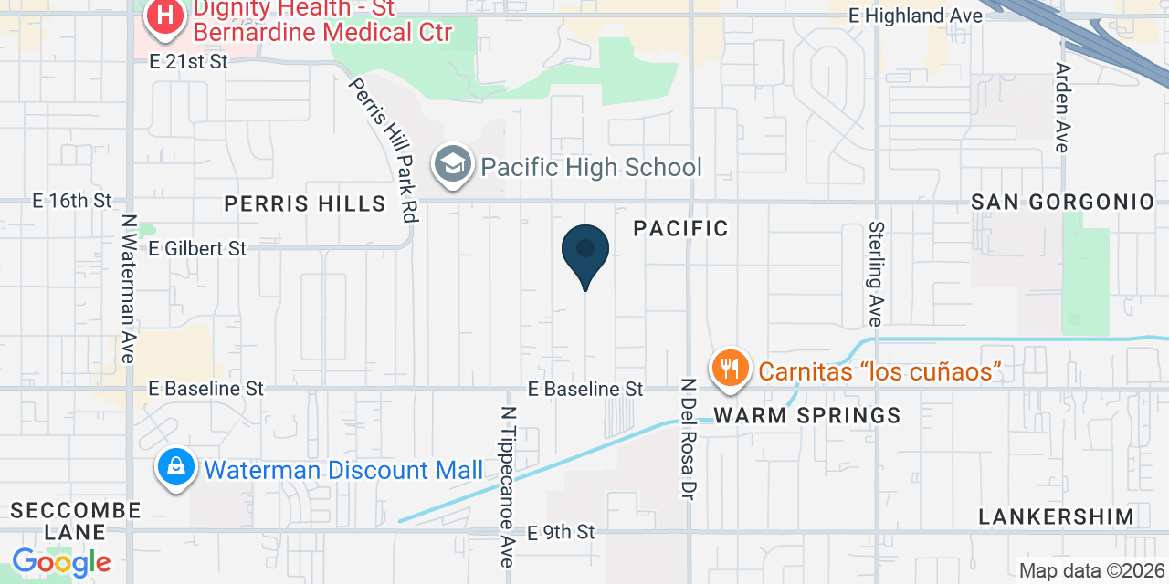 Map showing San Bernardino County, CA
