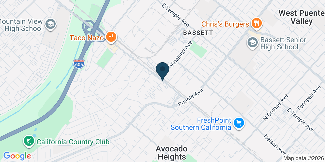 Map showing Los Angeles County, CA