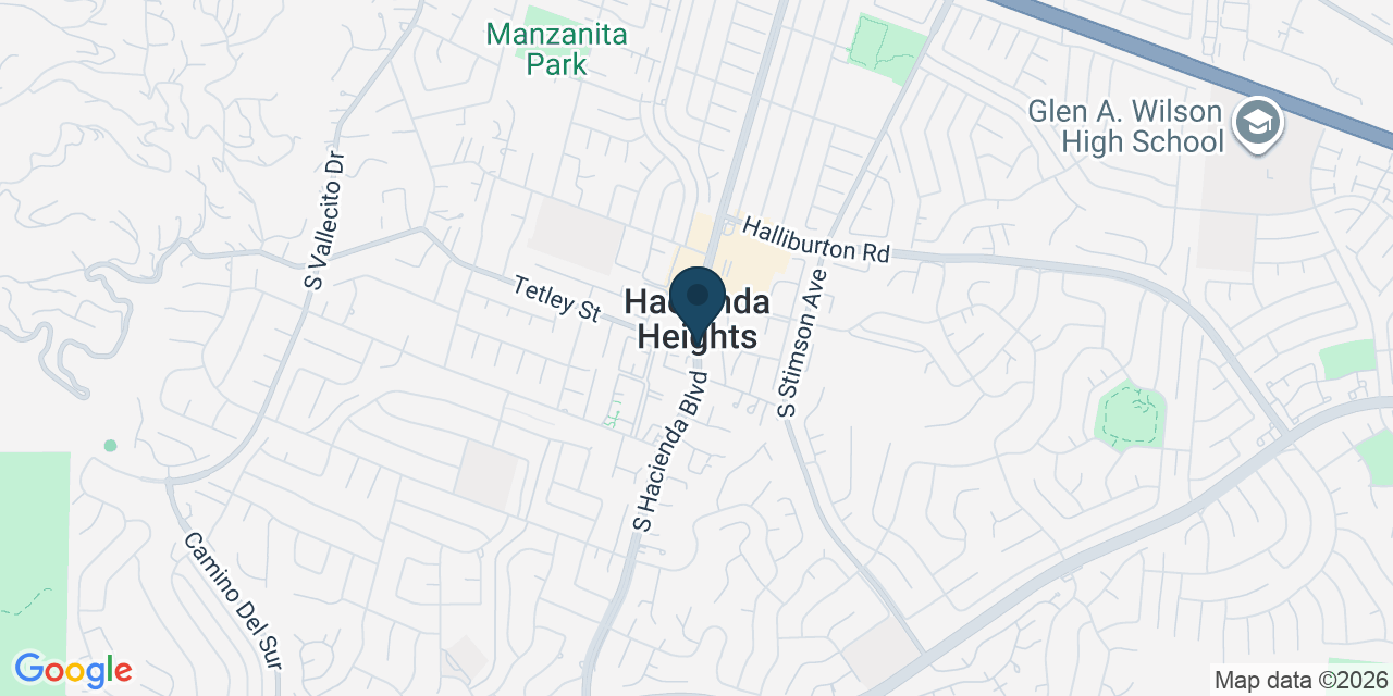 Map showing Hacienda Heights, Los Angeles County, CA