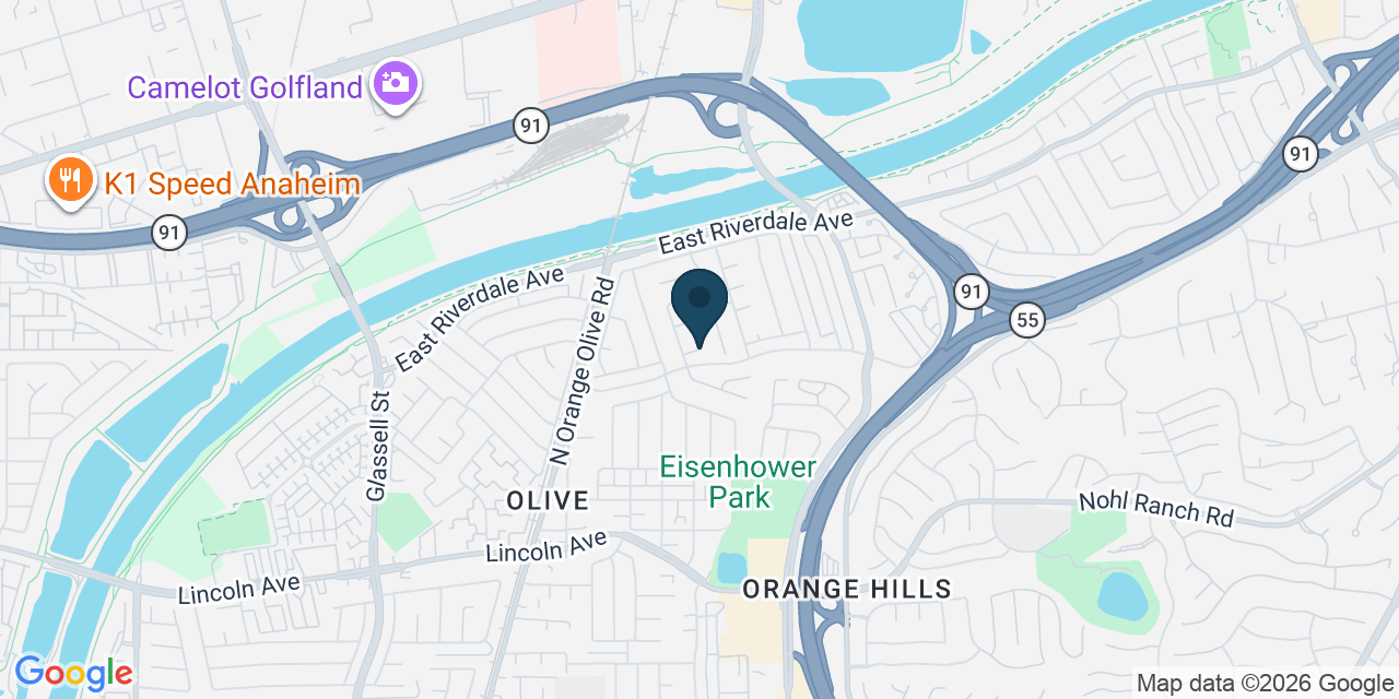 Map showing Orange, Orange County, CA