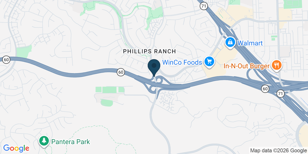 Map showing Pomona, Los Angeles County, CA