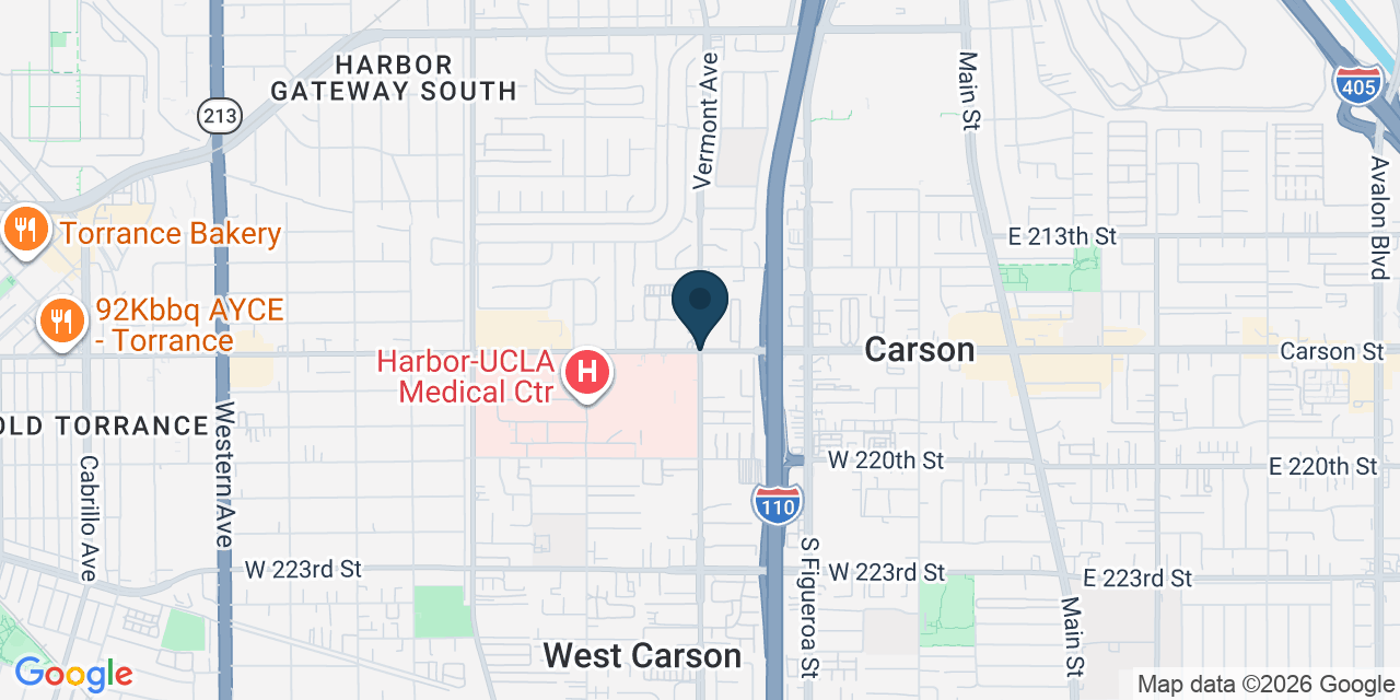 Map showing West Carson, Los Angeles County, CA