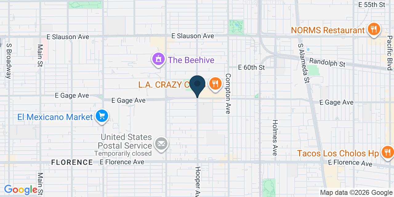 Map showing Florence-Graham, Los Angeles County, CA