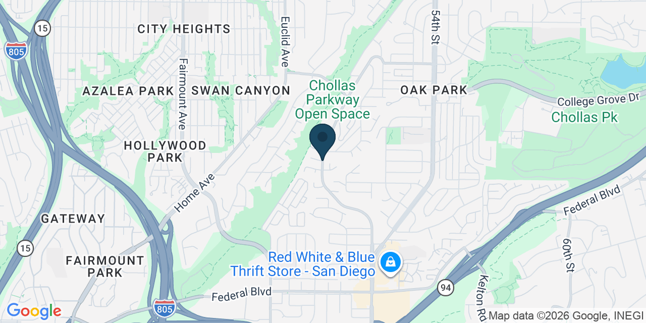 Map showing San Diego, San Diego County, CA