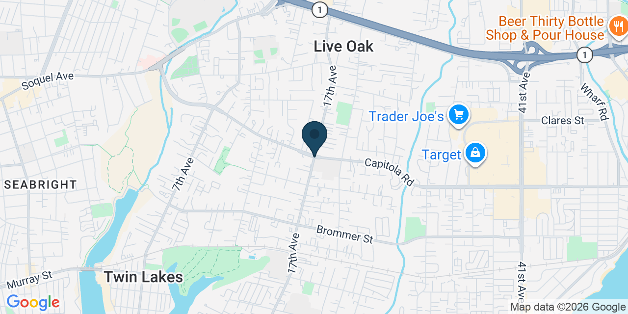 Map showing Live Oak, Santa Cruz County, CA