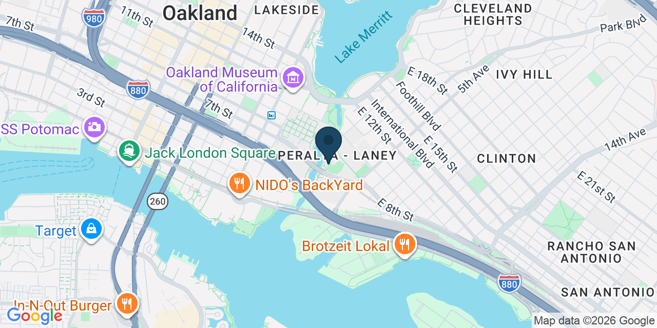 Map showing Oakland, Alameda County, CA