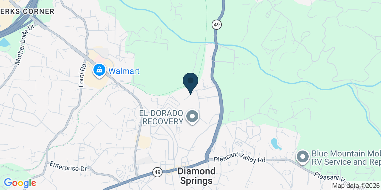 Map showing Diamond Springs, El Dorado County, CA