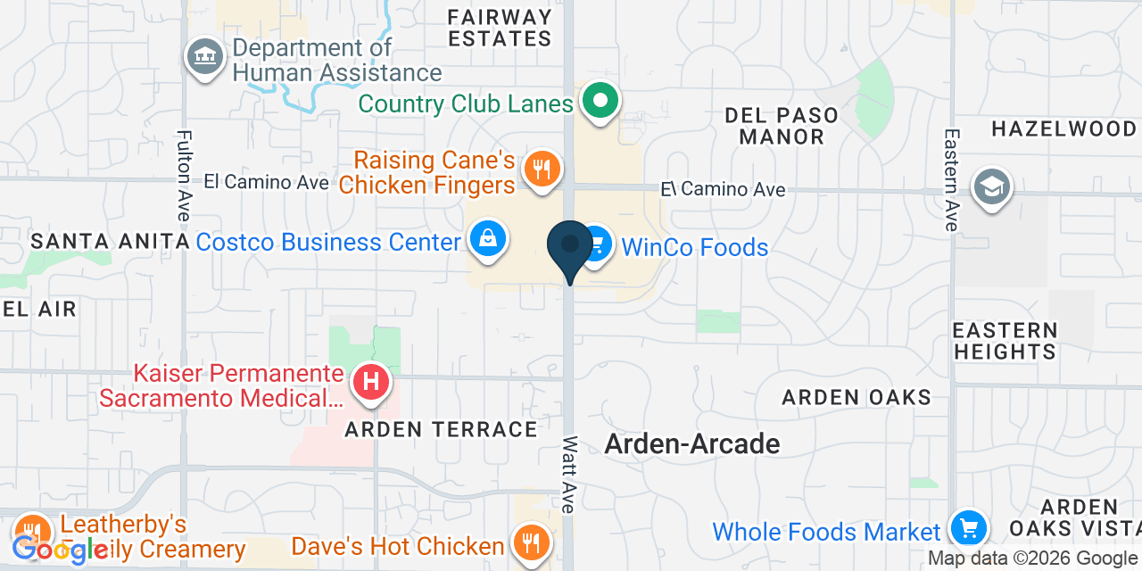 Map showing Arden-Arcade, Sacramento County, CA
