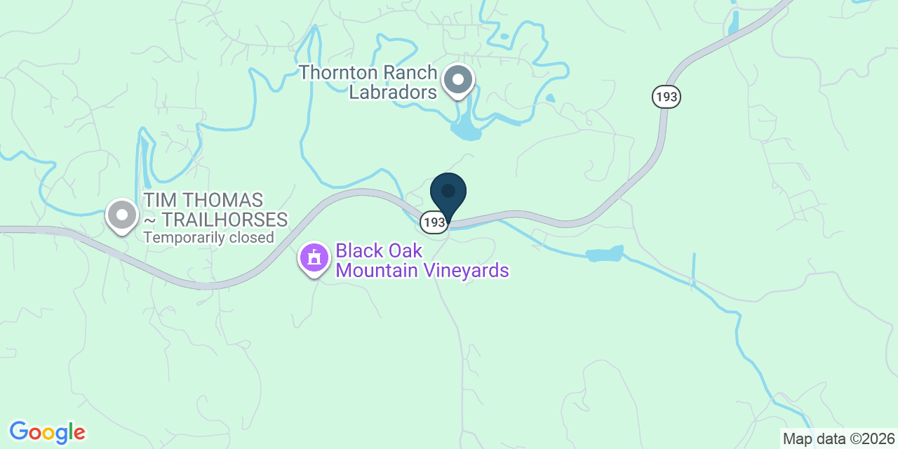 Map showing El Dorado County, CA