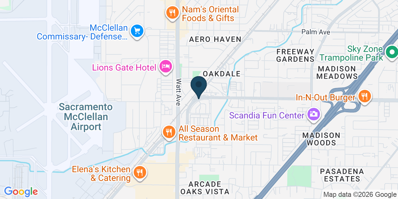 Map showing North Highlands, Sacramento County, CA