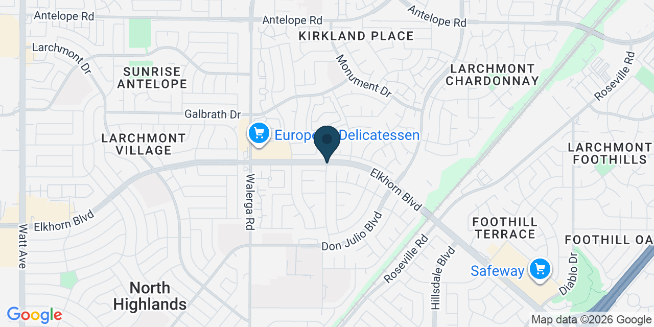 Map showing Foothill Farms, Sacramento County, CA