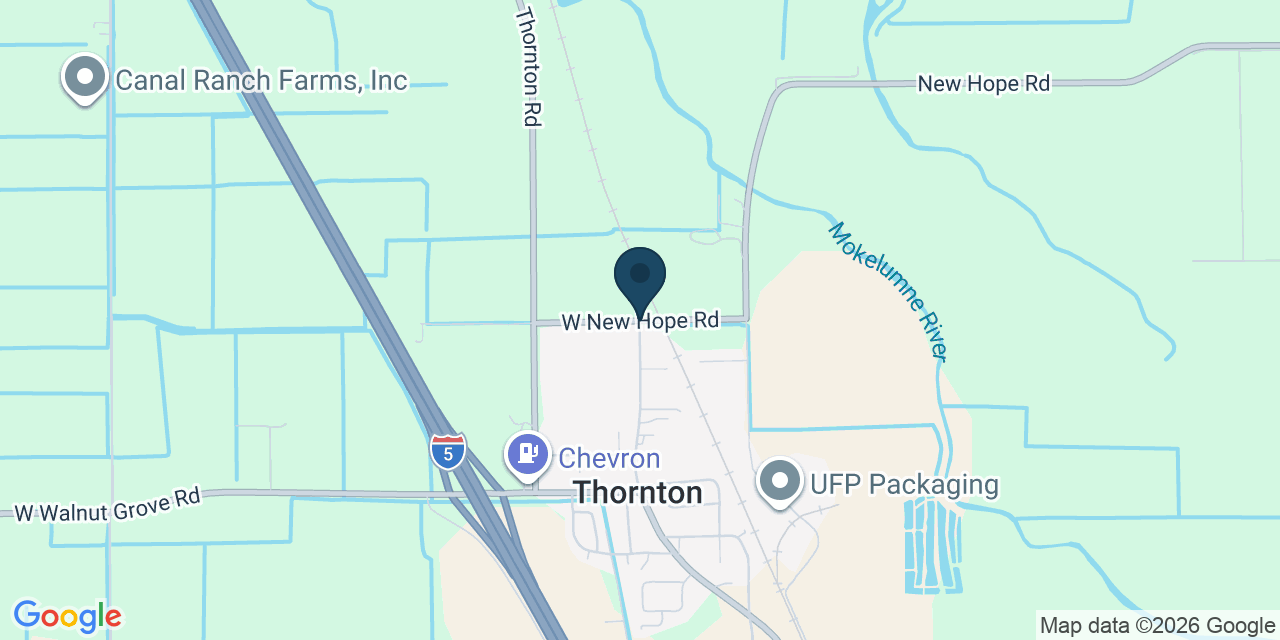Map showing Thornton, San Joaquin County, CA