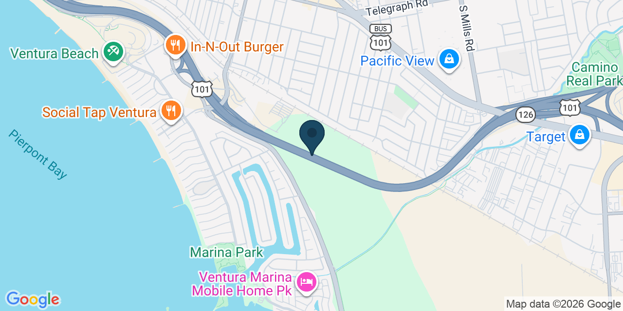Map showing Ventura, Ventura County, CA