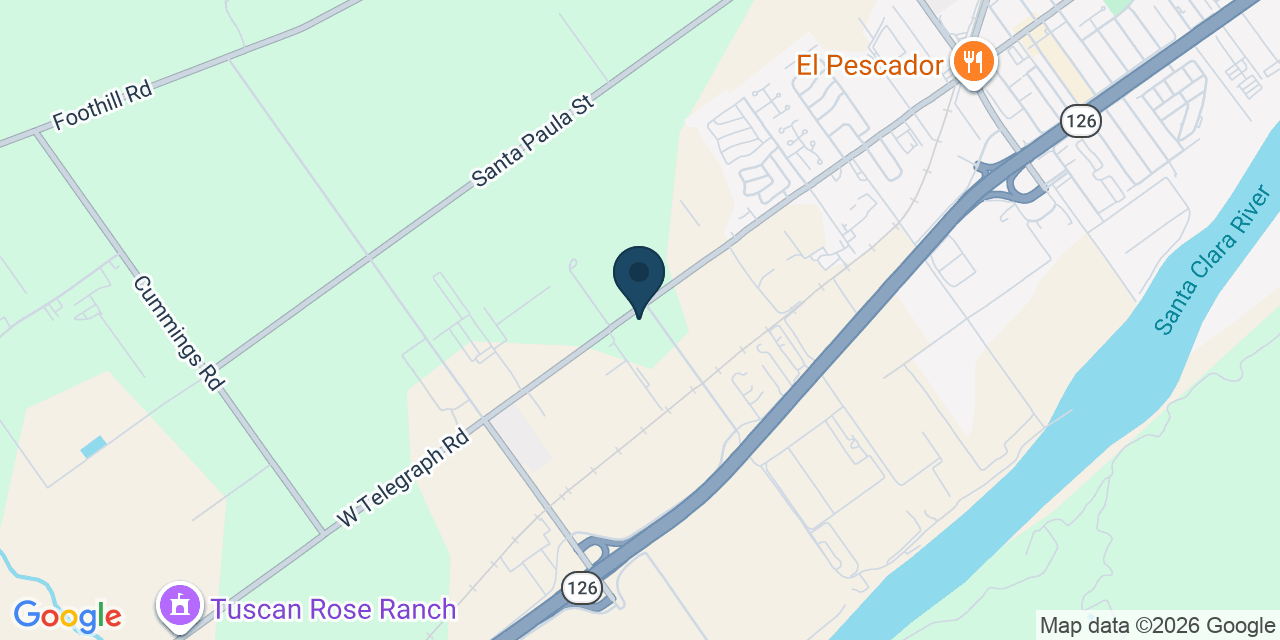 Map showing Santa Paula, Ventura County, CA