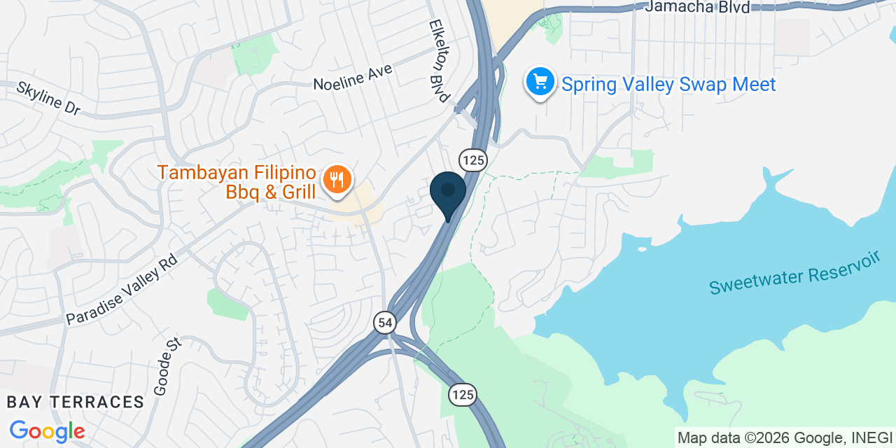 Map showing San Diego County, CA
