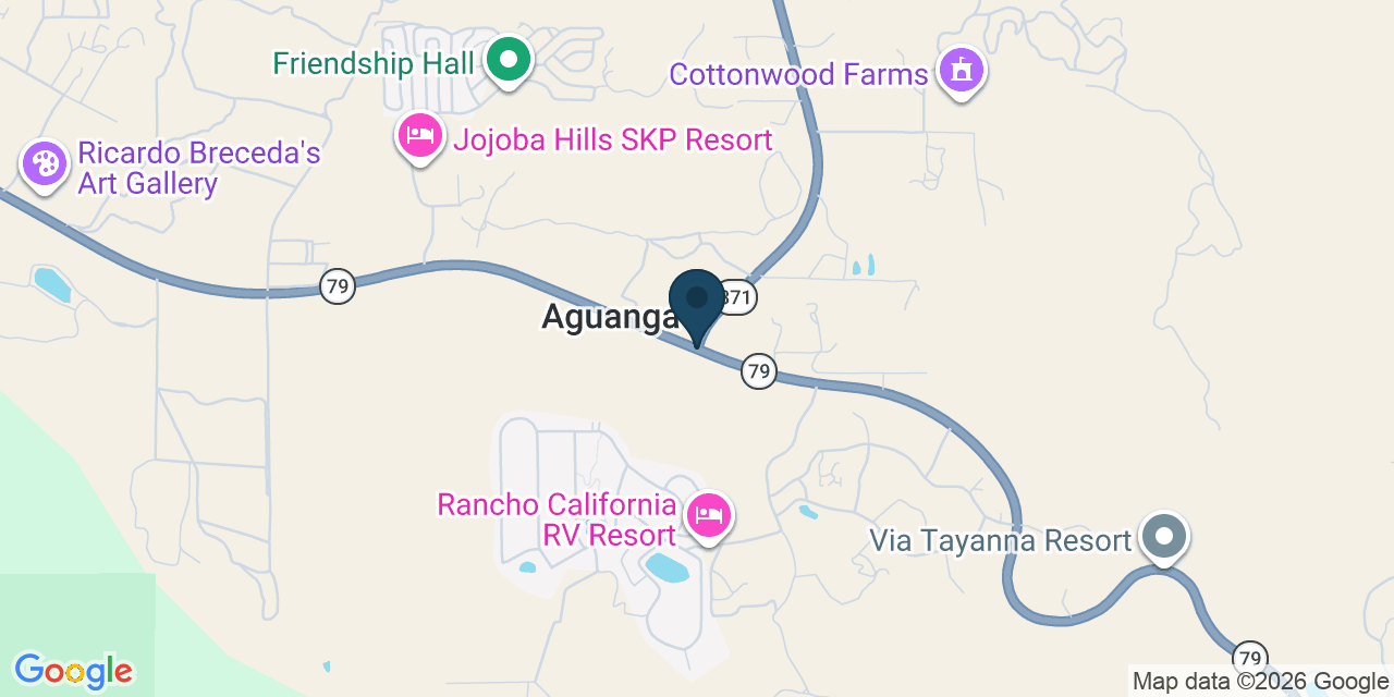Map showing Aguanga, Riverside County, CA