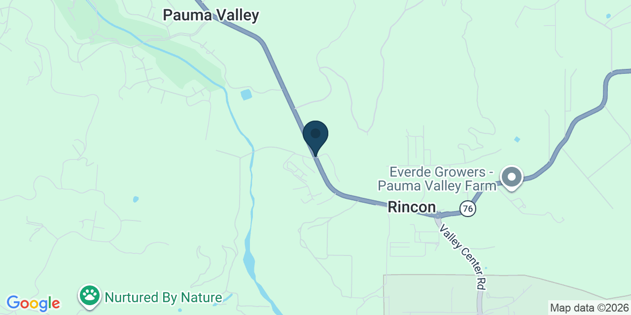 Map showing San Diego County, CA