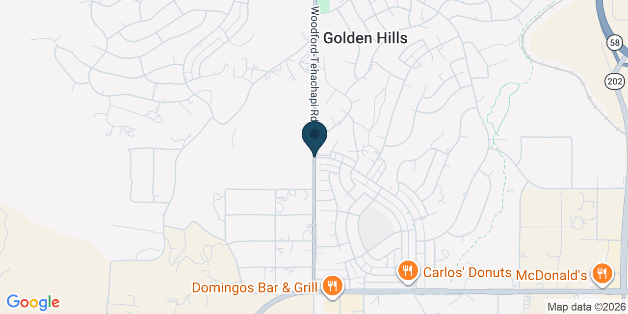 Map showing Golden Hills, Kern County, CA