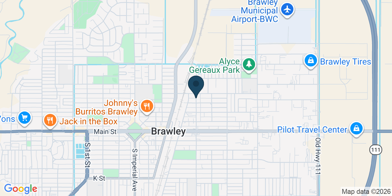 Map showing Brawley, Imperial County, CA