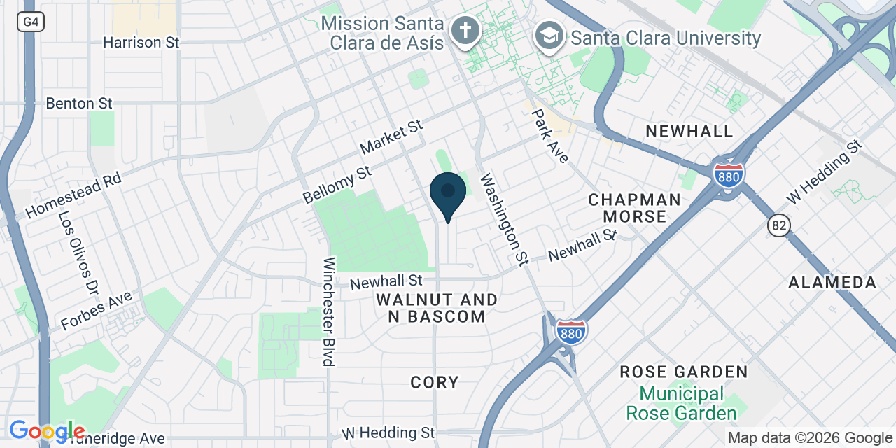 Map showing Santa Clara, Santa Clara County, CA