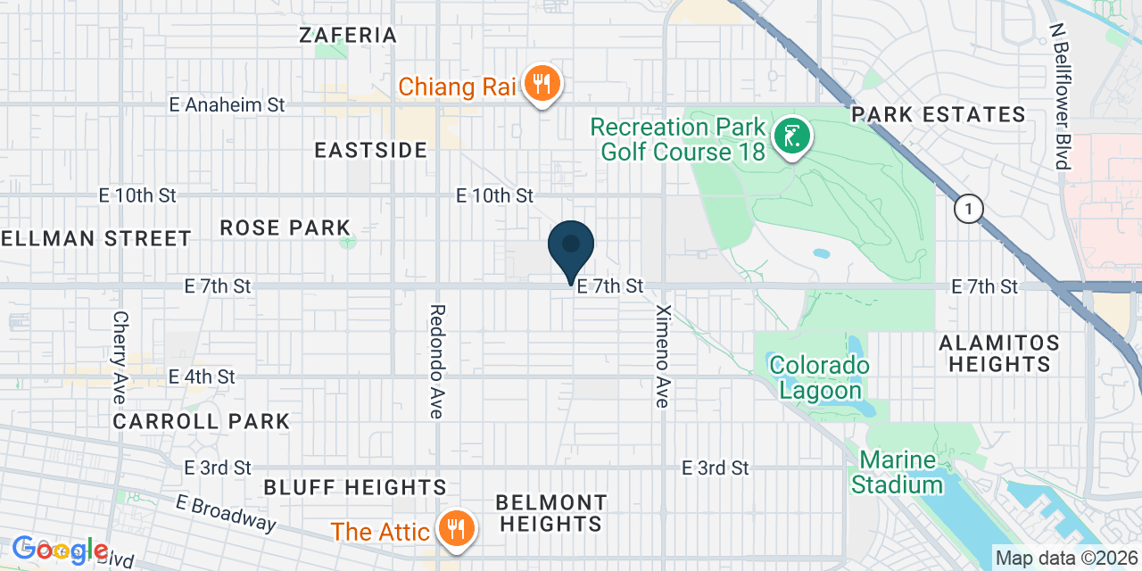 Map showing Long Beach, Los Angeles County, CA