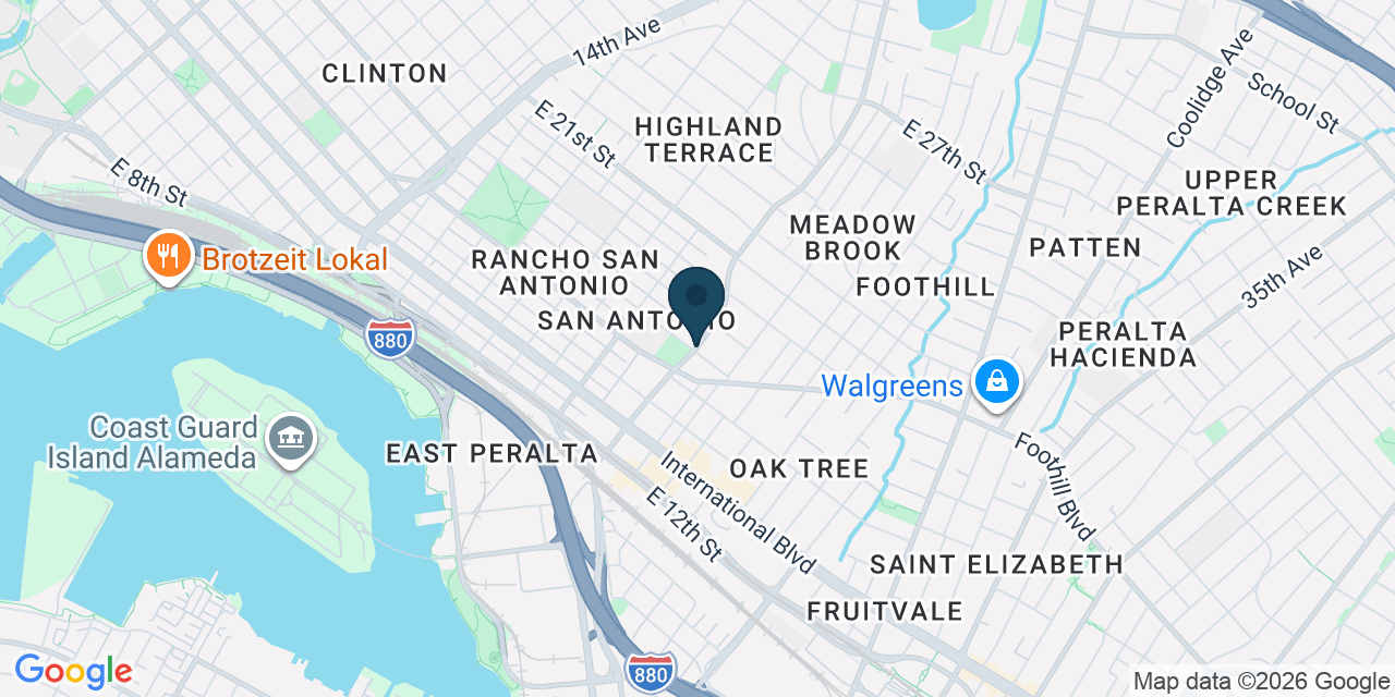 Map showing Oakland, Alameda County, CA