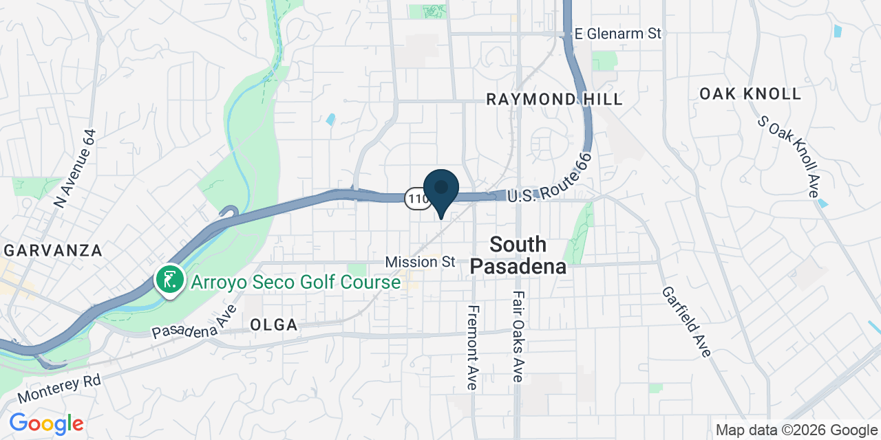 Map showing South Pasadena, Los Angeles County, CA