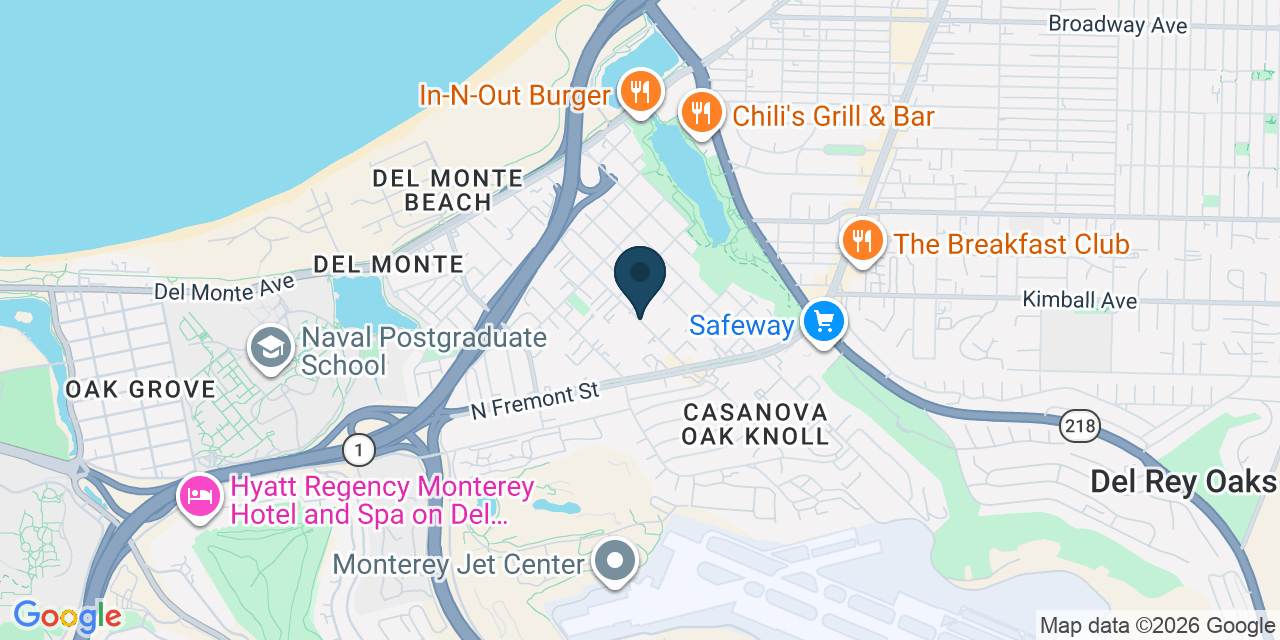 Map showing Monterey, Monterey County, CA